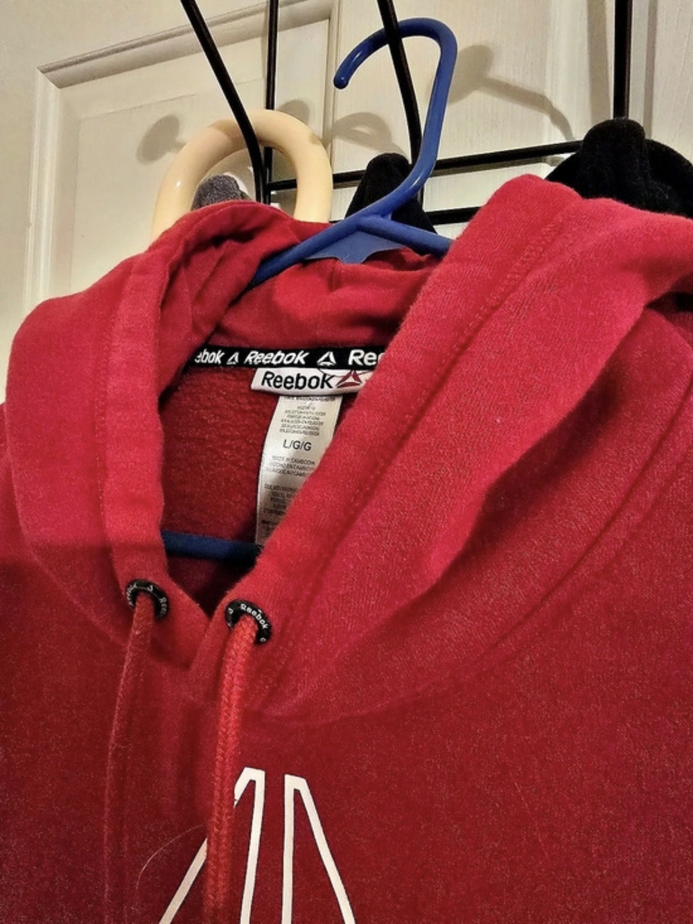 Reebok Red Logo Hoodie Size Large
